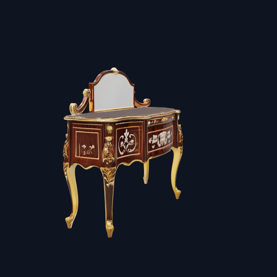 Elegant Walnut Vanity model pack